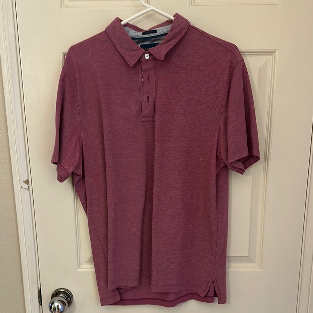 Red Polo Shirt with Short Sleeves and Relaxed Fit